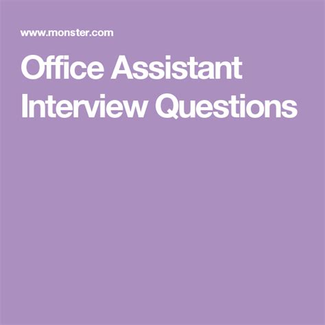 Office Assistant Interview Questions | Office assistant, Office assistant jobs, Interview questions