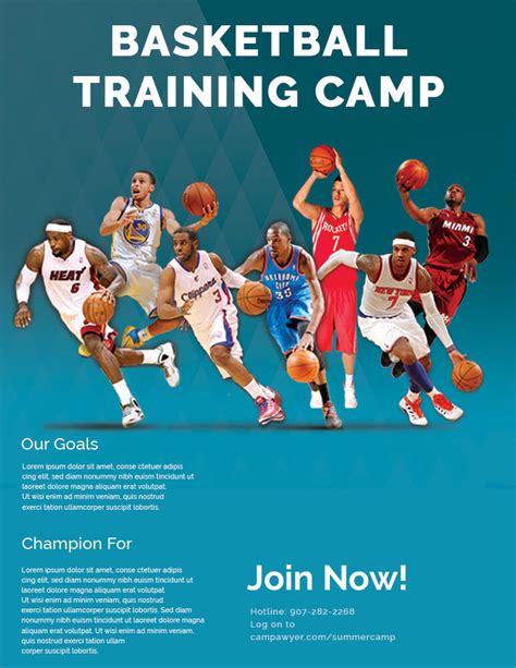 10printable Basketball Camp Flyer Template Free Psd Room