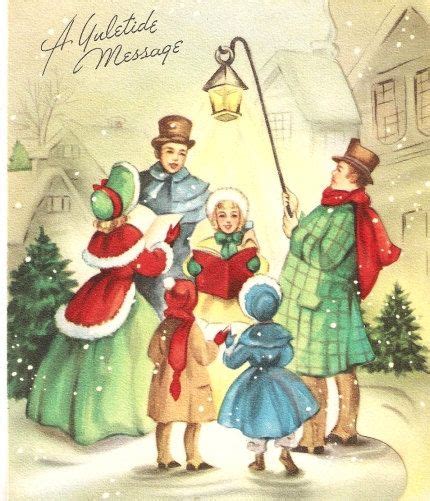 Carolers Vintage Christmas Card Vintage Christmas Cards Christmas