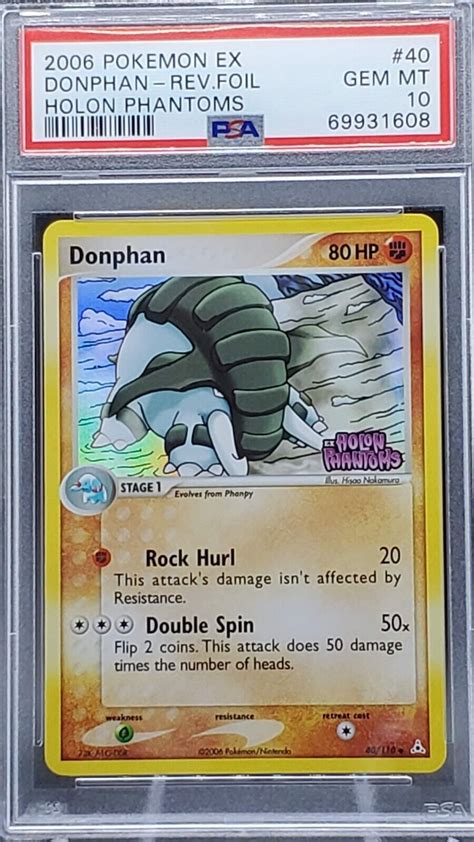 Psa Gem Mint Donphan Ex Holon Phantoms Reverse Holo Pokemon Card