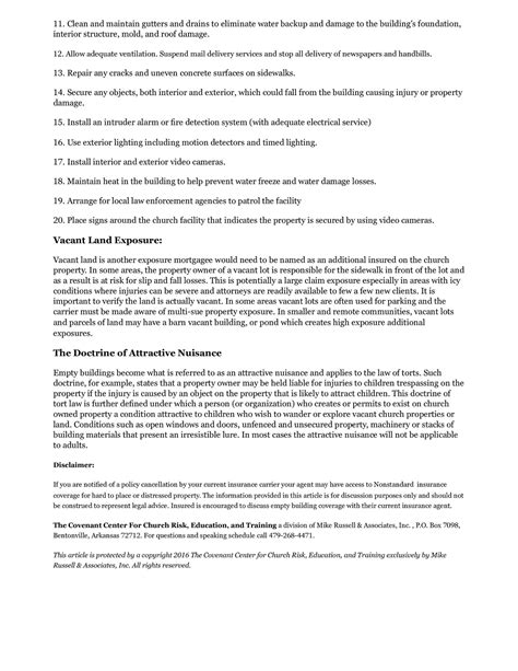 Unoccupied / Vacant Buildings - Mike Russell and Associates, Inc