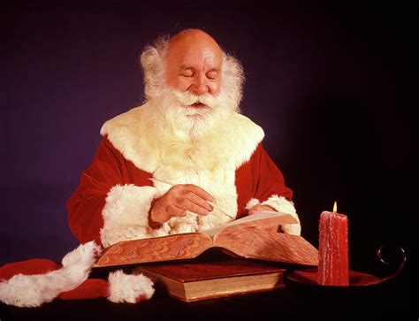 1960s Bald Santa Claus Writing Or Photograph by Vintage Images