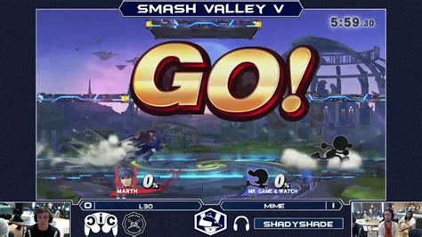 Smash Valley V Wii U Singles L30 Marth Cloud Vs Mime Game Watch