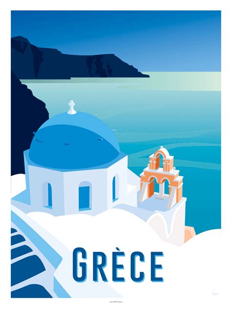 AFFICHE GRÈCE Les Cyclades LES AFFICHISTES Travel wall art Travel