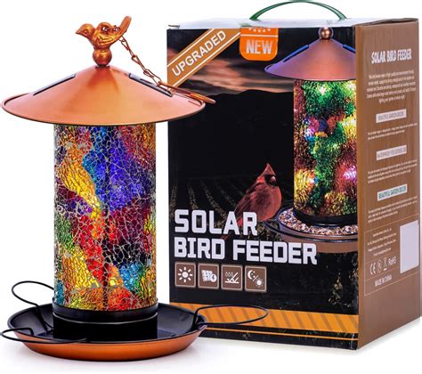 Amazon Solar Bird Feeder For Outside Mosaic Copper Outdoor