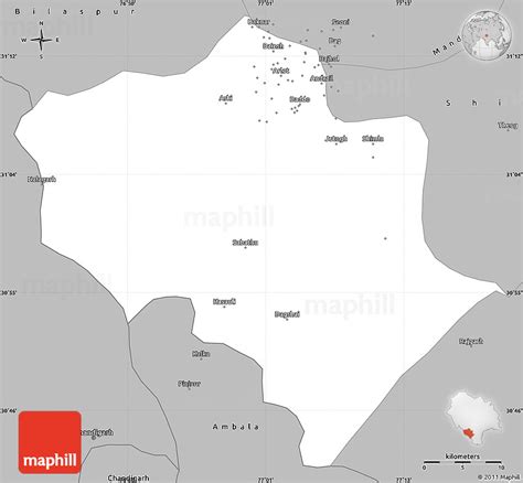 Gray Simple Map of Solan