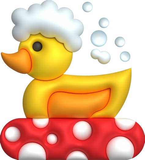 Rubber Duck With Bubbles Clip Art