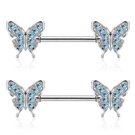 Buy Nipple Bars G L Stainless Steel Butterfly Nipple Piercing Bar