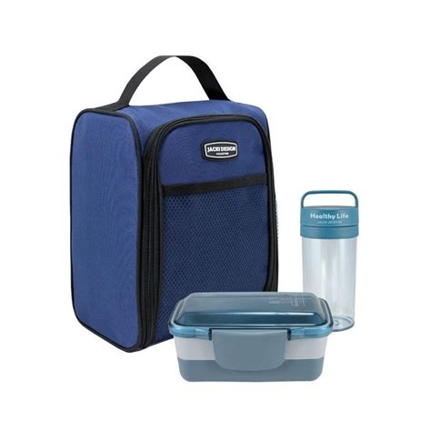 Bolsa Térmica Azul Urbano Marmita 950ml E Copo 430ml Concept