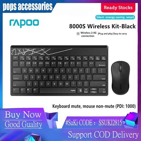 Original Rapoo S Waterproof Ghz Portable Wireless Keyboard With