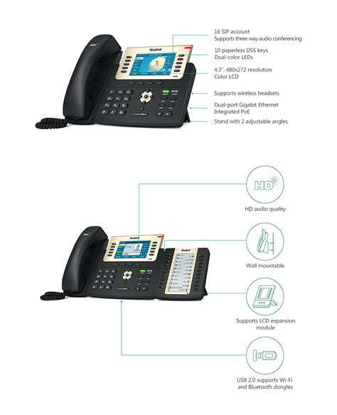 Yealink T29g 6 Line Ip Phone 480x272 Lcd 27 Program Keysblfxmlpoe