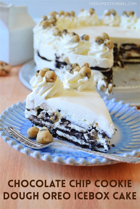 Chocolate Chip Cookie Dough Oreo Icebox Cake | The Domestic Rebel
