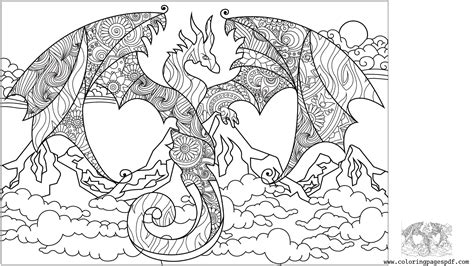 Coloring Page Of An Amazing Dragon Mandala