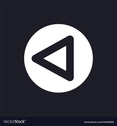 Replay Button Dark Mode Glyph Ui Icon Royalty Free Vector