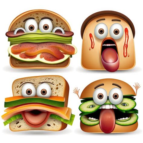 Emoticono Expresivo Cara Pan Emoji Foto Premium