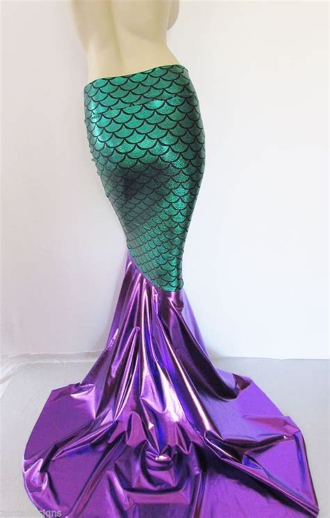 Ariel Mermaid scale Metallic Mermaid Skirt Fish tail Costume skirt w ...