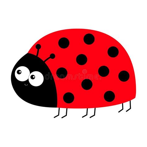 Lady Bug Ladybird Insecto Icono Imprimir Vista Lateral Lindo Dibujo