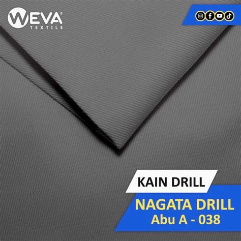 Jual Bahan Kain Nagata Drill Kain Kemeja Drill Murah Series A Abu