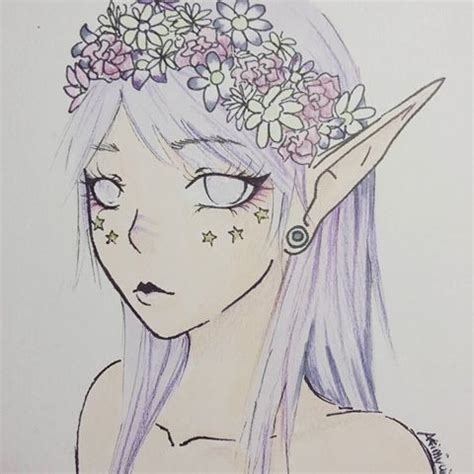 girl elf drawing  getdrawings