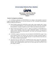 Asignación X Matematica F Actividades de la unidad VI Parte 2 docx