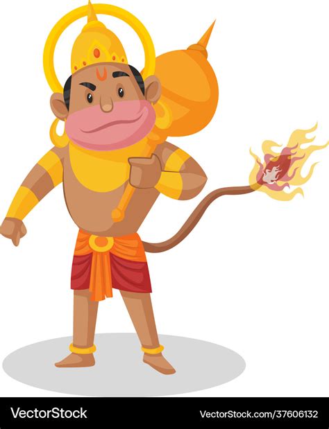 Lord hanuman cartoon character Royalty Free Vector Image