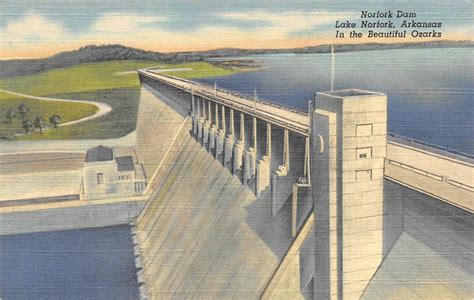 AR Arkansas NORFOLK DAM LAKE Baxter County C1940 S Curteich Linen