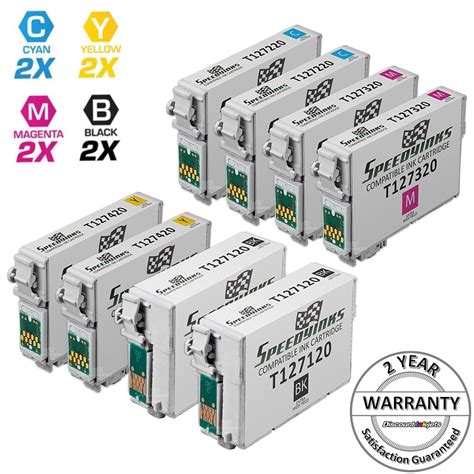 8 HY Black Color Cartridge Set For Epson Ink 127 Workforce 545 60 630