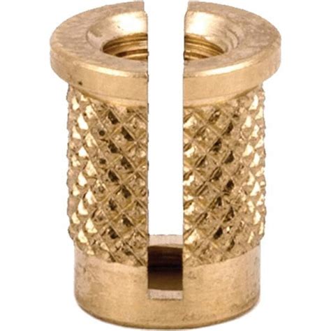 E Z Lok Unc Brass Flanged Press Fit Threaded Insert For