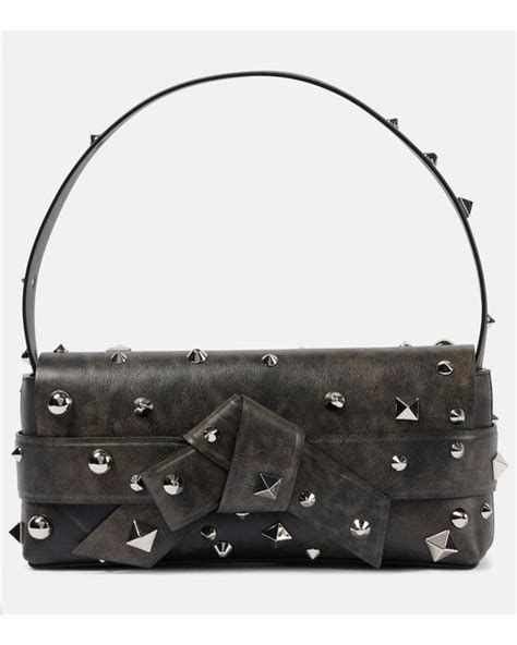 Acne Studios Musubi Studded Leather Shoulder Bag In Black Lyst