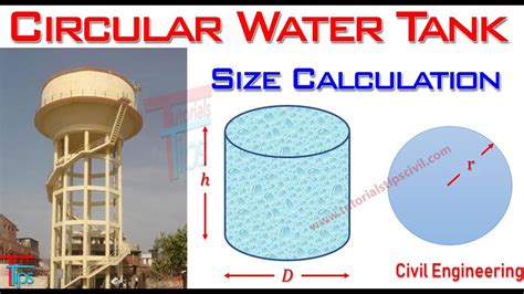 Circular Water Tank Size Calculation Water Tank Capacity Calculation