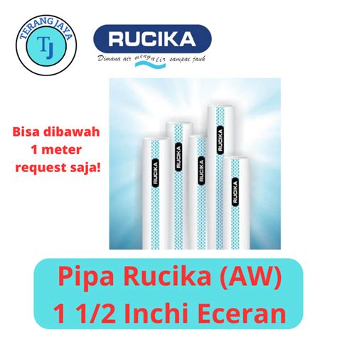 Jual Pipa Paralon Pvc Inch Rucika Aw Tebal Meteran Eceran