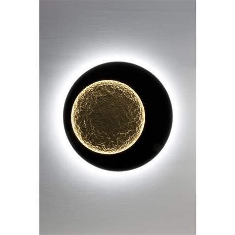 Holl Nder Plenilunio Wall Light Led Brown Gold Black K