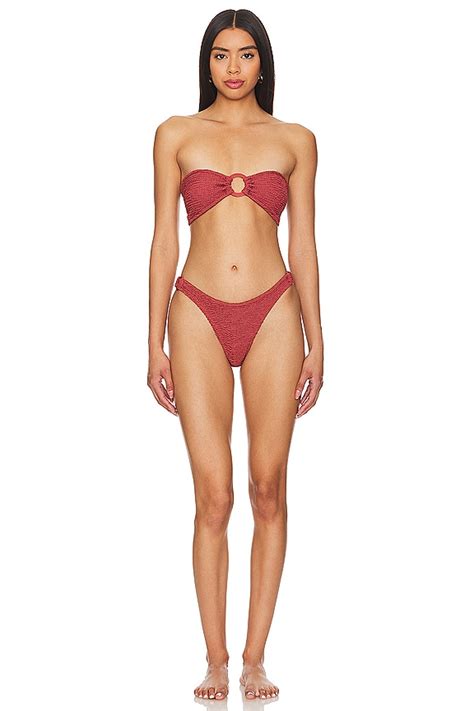 Hunza G Gloria Bikini Set In Metallic Rosewood REVOLVE