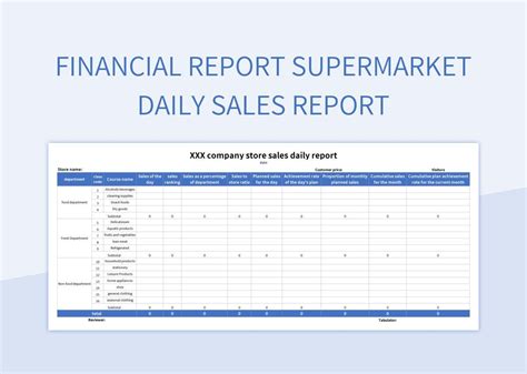 Financial Report Supermarket Daily Sales Report Excel Template And