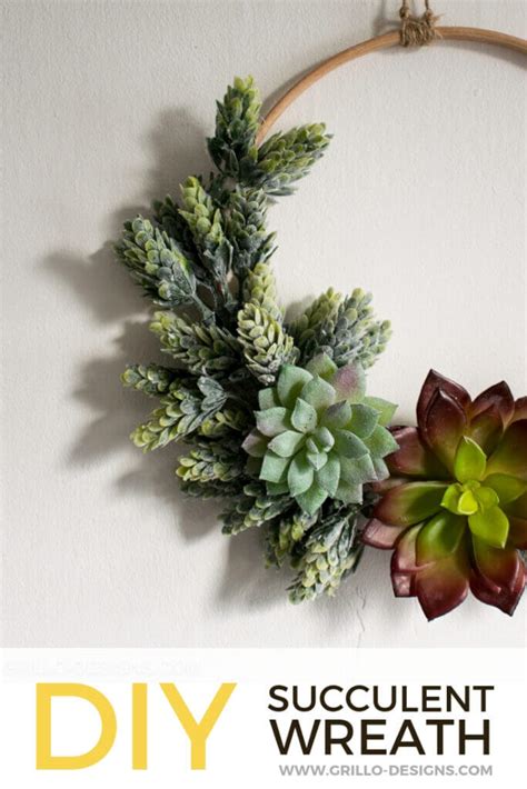 Diy Minimalist Succulent Wreath Tutorial • Grillo Designs