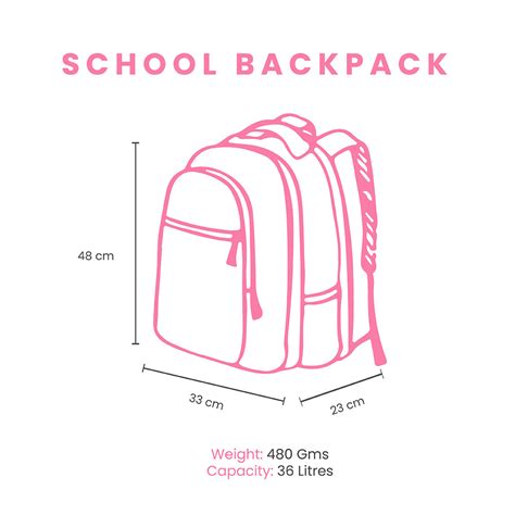 Size chart- School Backpack