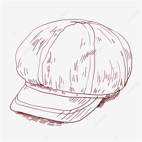 Berets White Transparent, Line Drawing Beret Accessory Illustration, Line Drawing Beret, Hat ...