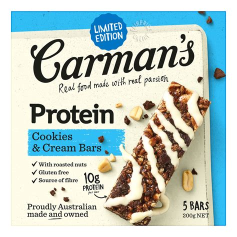 carmans protein bar cookies cream ntuc fairprice
