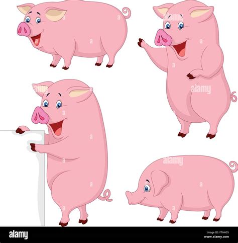 Cartoon fat pig collection Stock Vector Image & Art - Alamy