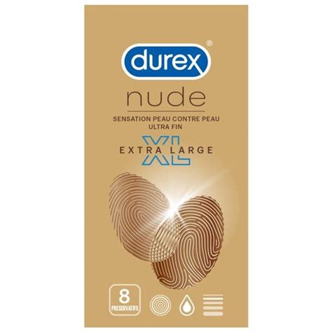 Durex Nude Extra Large Sensation Peau contre Peau 8 préservatifs ultra fins Cdiscount Au quotidien