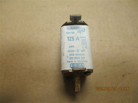 NEW SIBA NH00 125 AMPS 690V MAX FUSE ULTRA RAPID P N 20 209 20 EBay