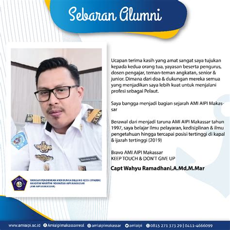 Testimoni Sebaran Alumni Ami Aipi Makassar