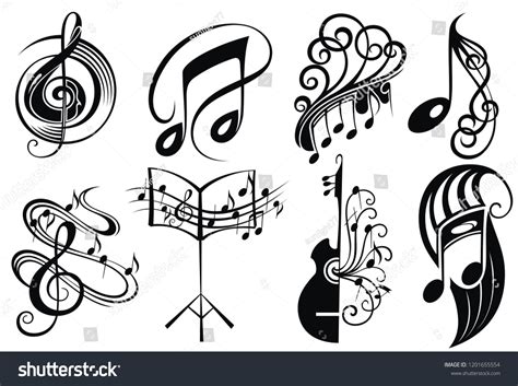 Vector Set Logo Music Stock Vector (Royalty Free) 1201655554