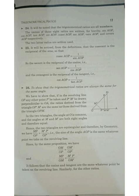 Solution Trigonometrical Ratios For Angles Less Than A Right Angle