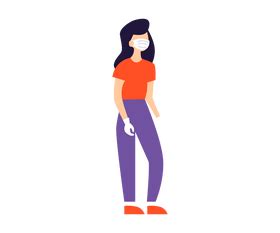 Cartoon girl wearing a mask clipart free download
