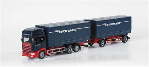 Herpa Scania Tl Wechselpritschen Planen H Ngerzug Worms