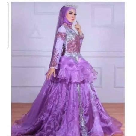 Baju Nikah Warna Purple Jual Gaun Pengantin Hijab Baju Pengantin