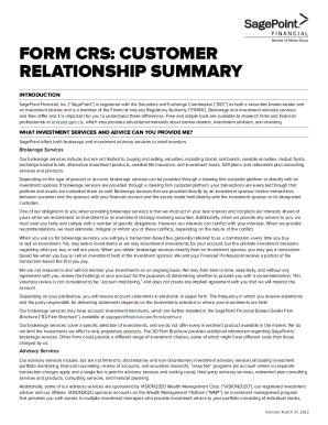 Fillable Online Form Crs Customer Relationship Summary Fax Email Print