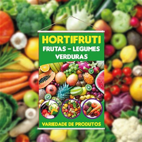 Kit 5 Placa Faixa Banner Hortifrúti frutas legumes verduras Frete grátis