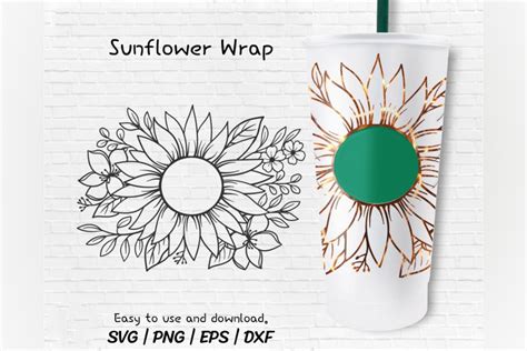 Sunflower Svg Venti Cold Cup 24 Oz Graphic By Sunf10werDesigns